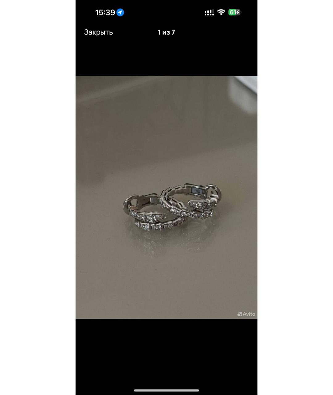 BVLGARI Белые серьги из белого золота, фото 2
