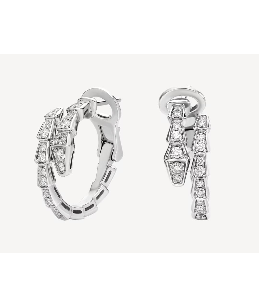 BVLGARI Белые серьги из белого золота, фото 6