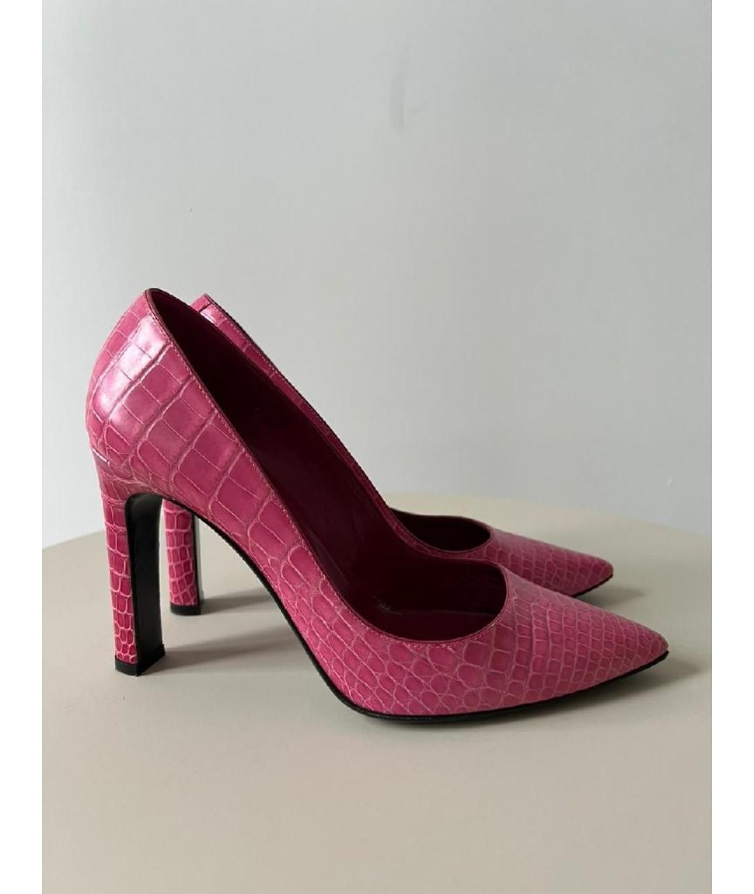 HERMES Розовые кожаные туфли, фото 10