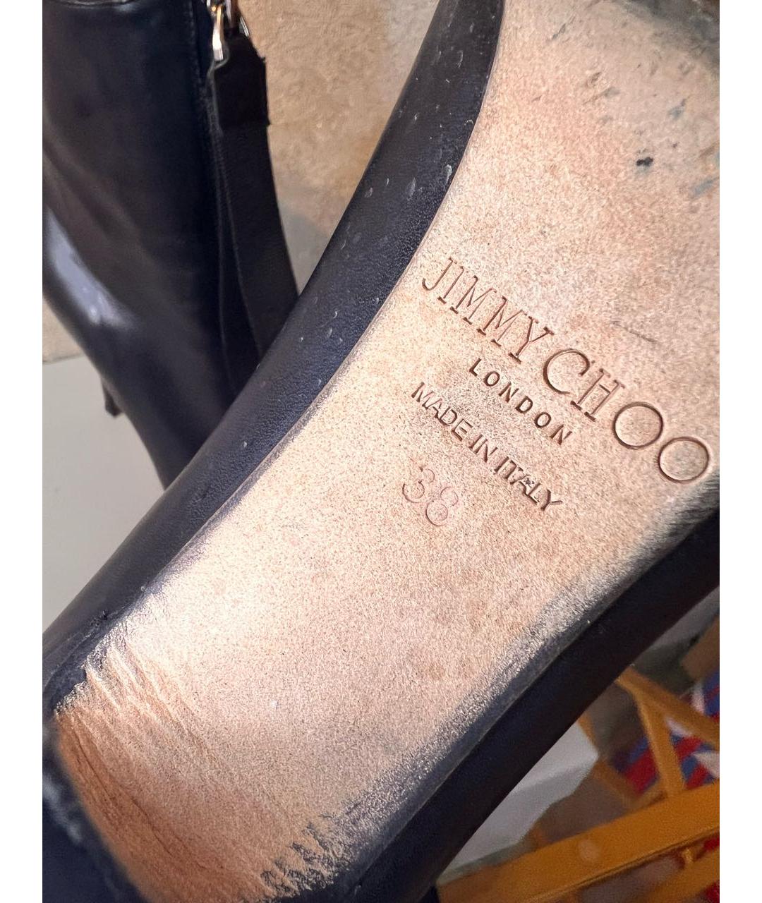 JIMMY CHOO Черные кожаные ботильоны, фото 5