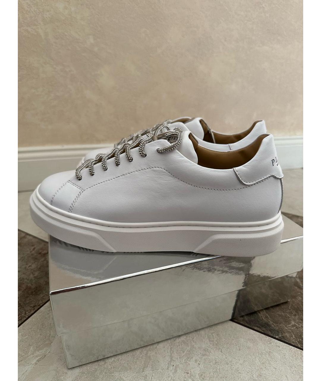 PHILIPP PLEIN JUNIOR Белые кожаные кеды, фото 4