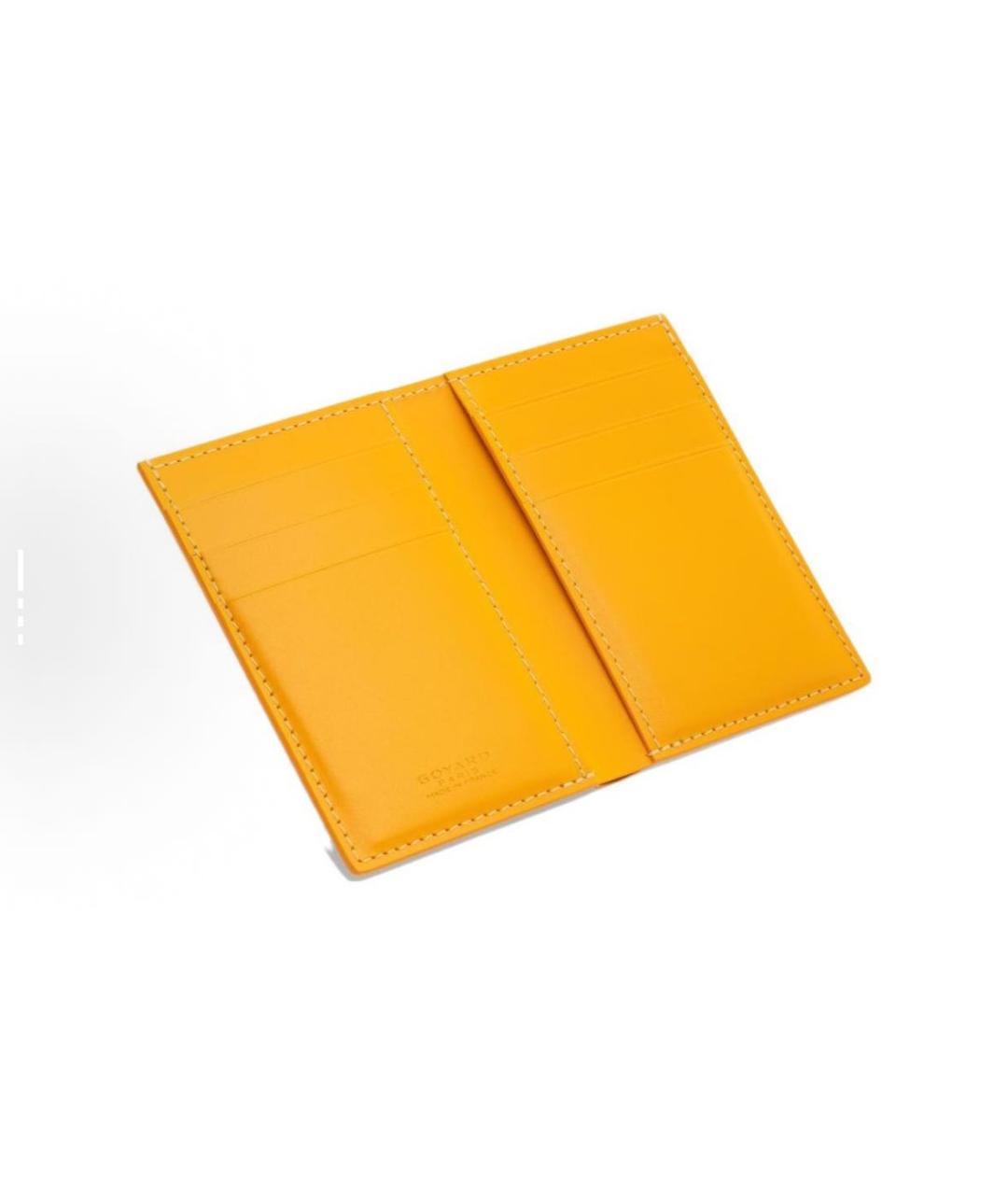 GOYARD Желтый кожаный кошелек, фото 2