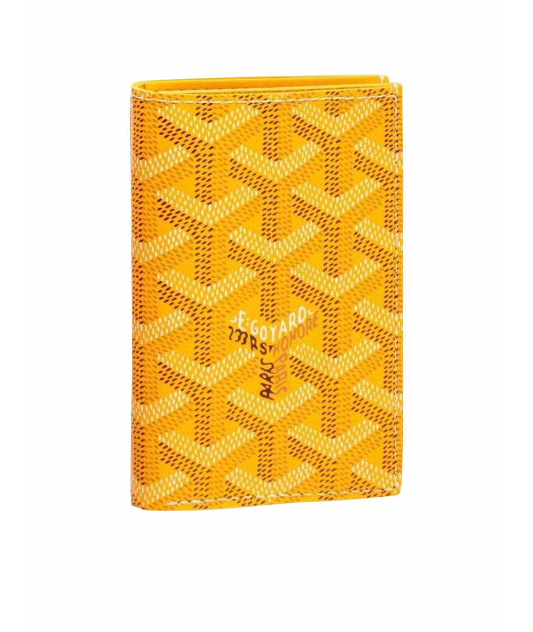 GOYARD Желтый кожаный кошелек, фото 1