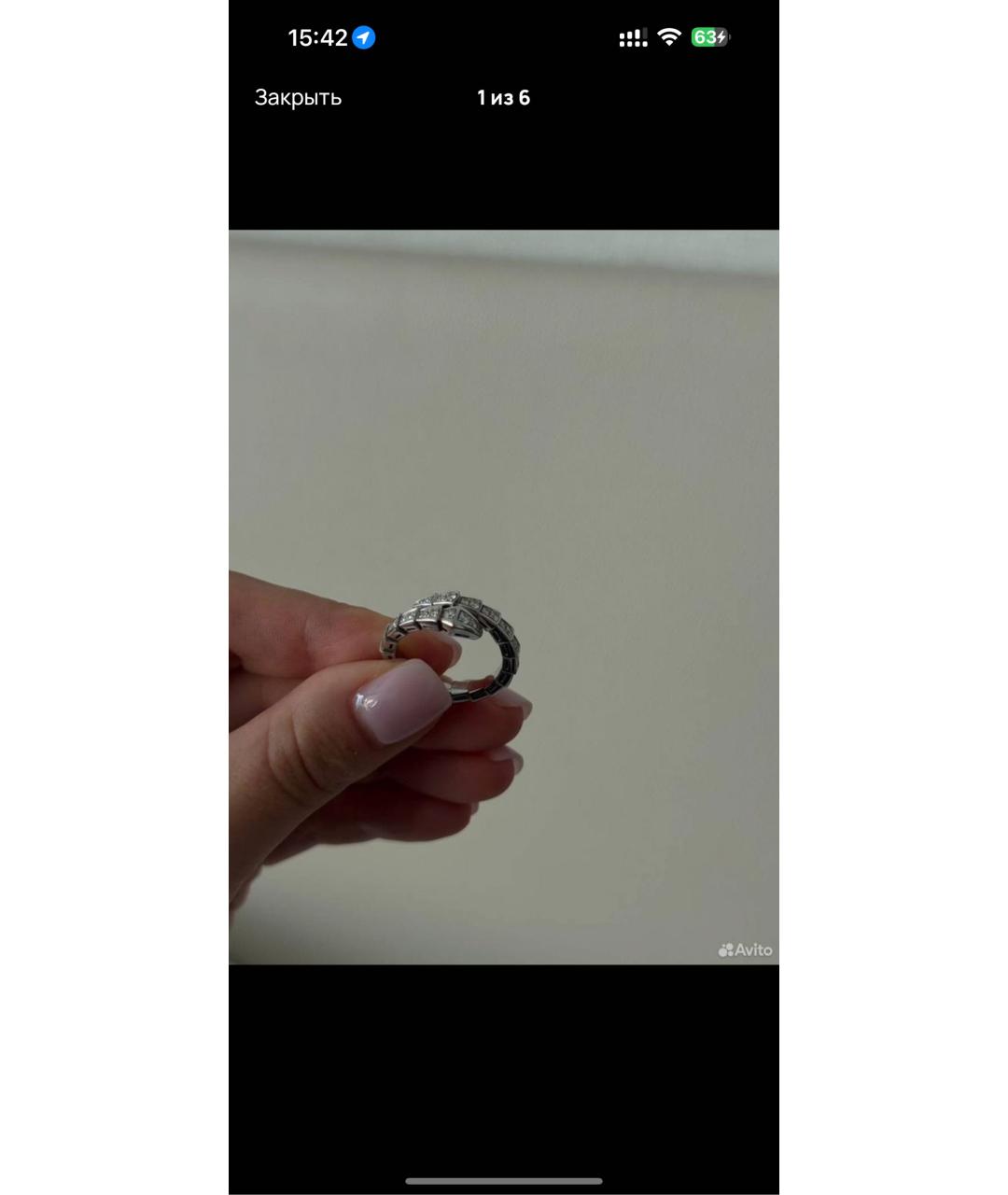 BVLGARI Кольцо из белого золота, фото 2