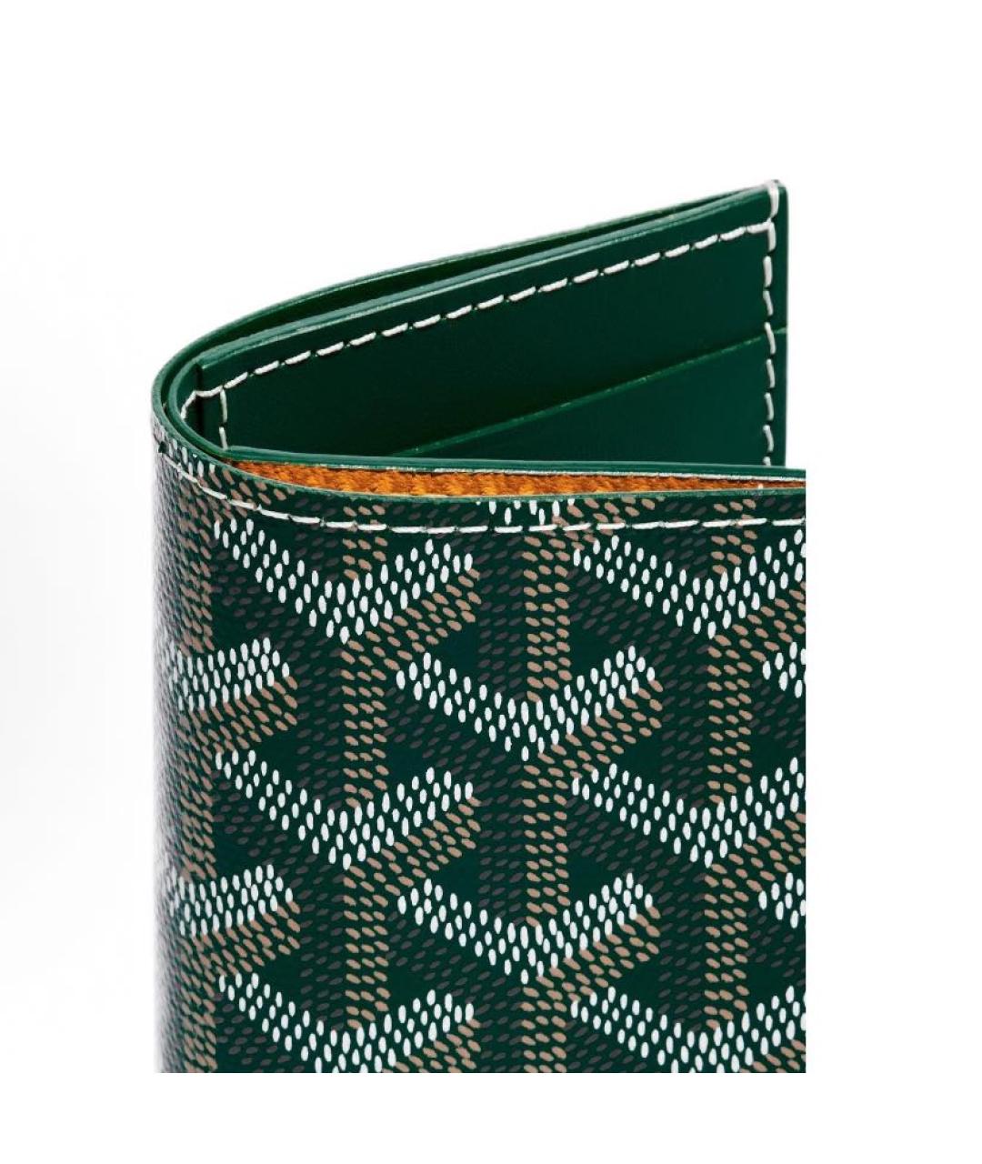 GOYARD Зеленый кожаный кошелек, фото 3