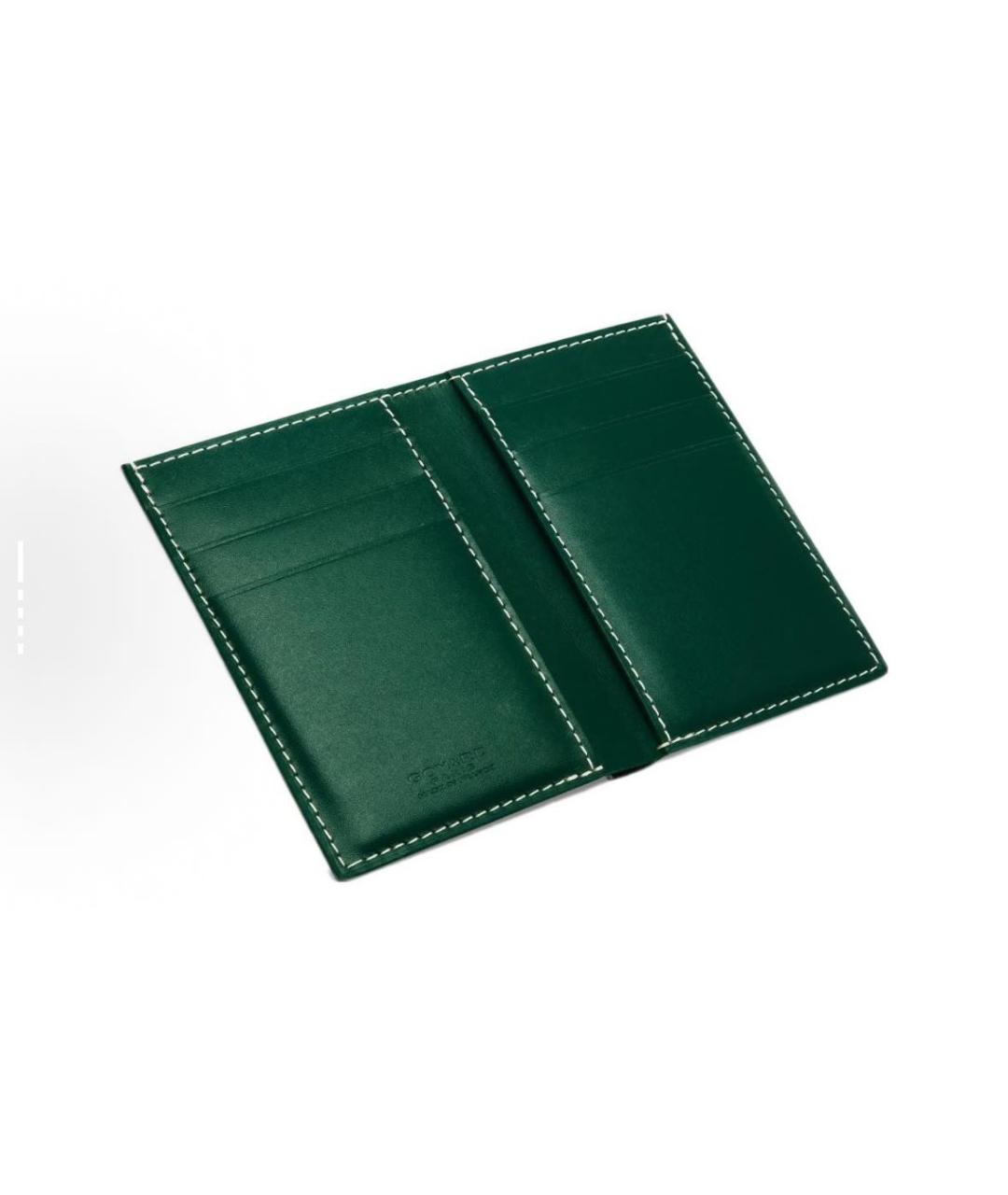 GOYARD Зеленый кожаный кошелек, фото 2