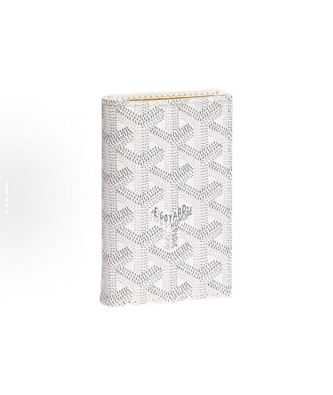 GOYARD Белый кожаный кошелек, фото 4