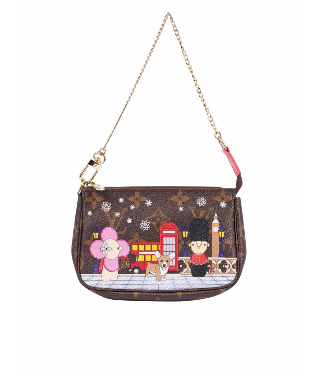 LOUIS VUITTON Коричневая кожаная сумка с короткими ручками, фото 1