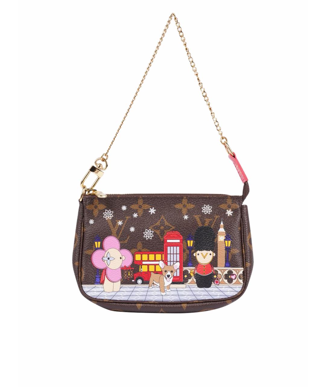 LOUIS VUITTON Коричневая кожаная сумка с короткими ручками, фото 1