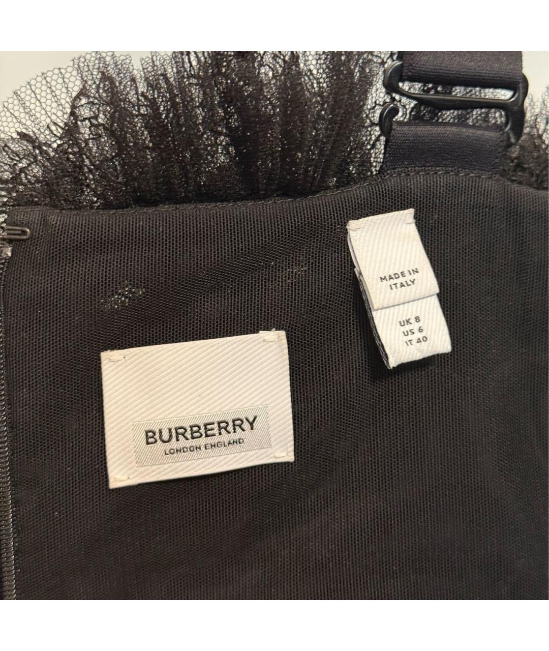 BURBERRY Черное хлопковое вечернее платье, фото 3
