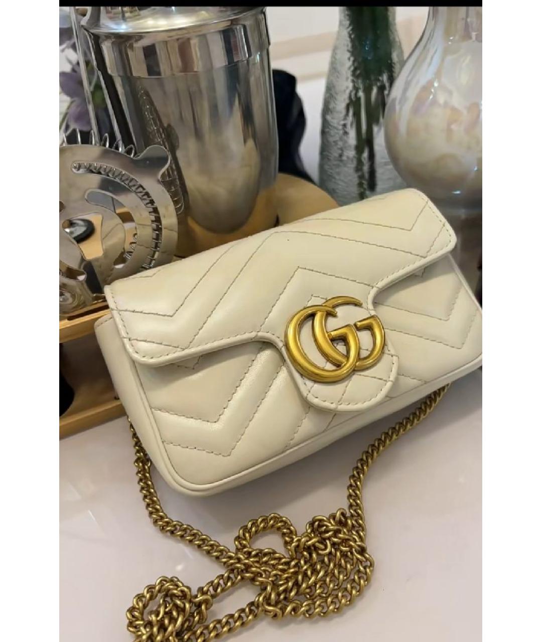 GUCCI Бежевая кожаная сумка через плечо, фото 2