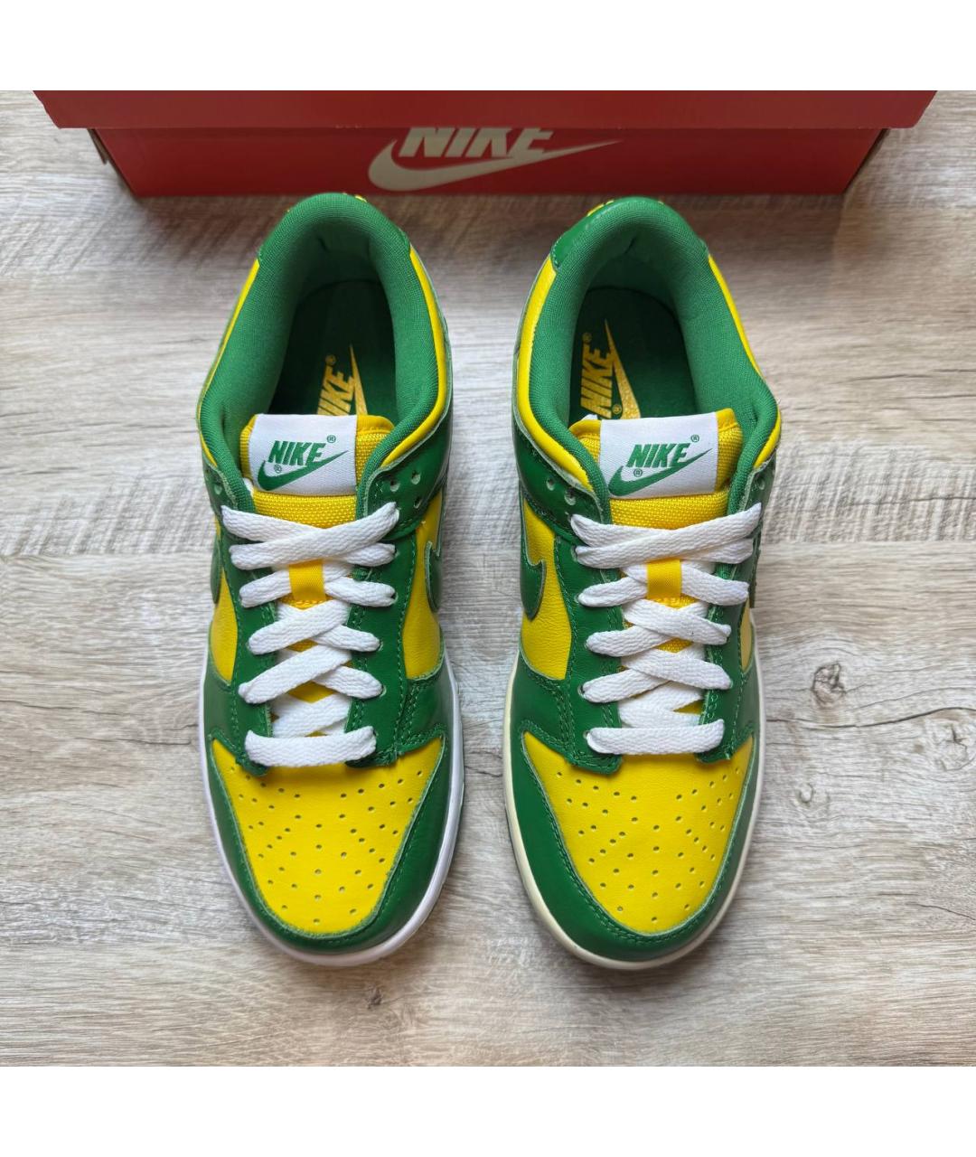 NIKE Зеленые кожаные кроссовки, фото 4