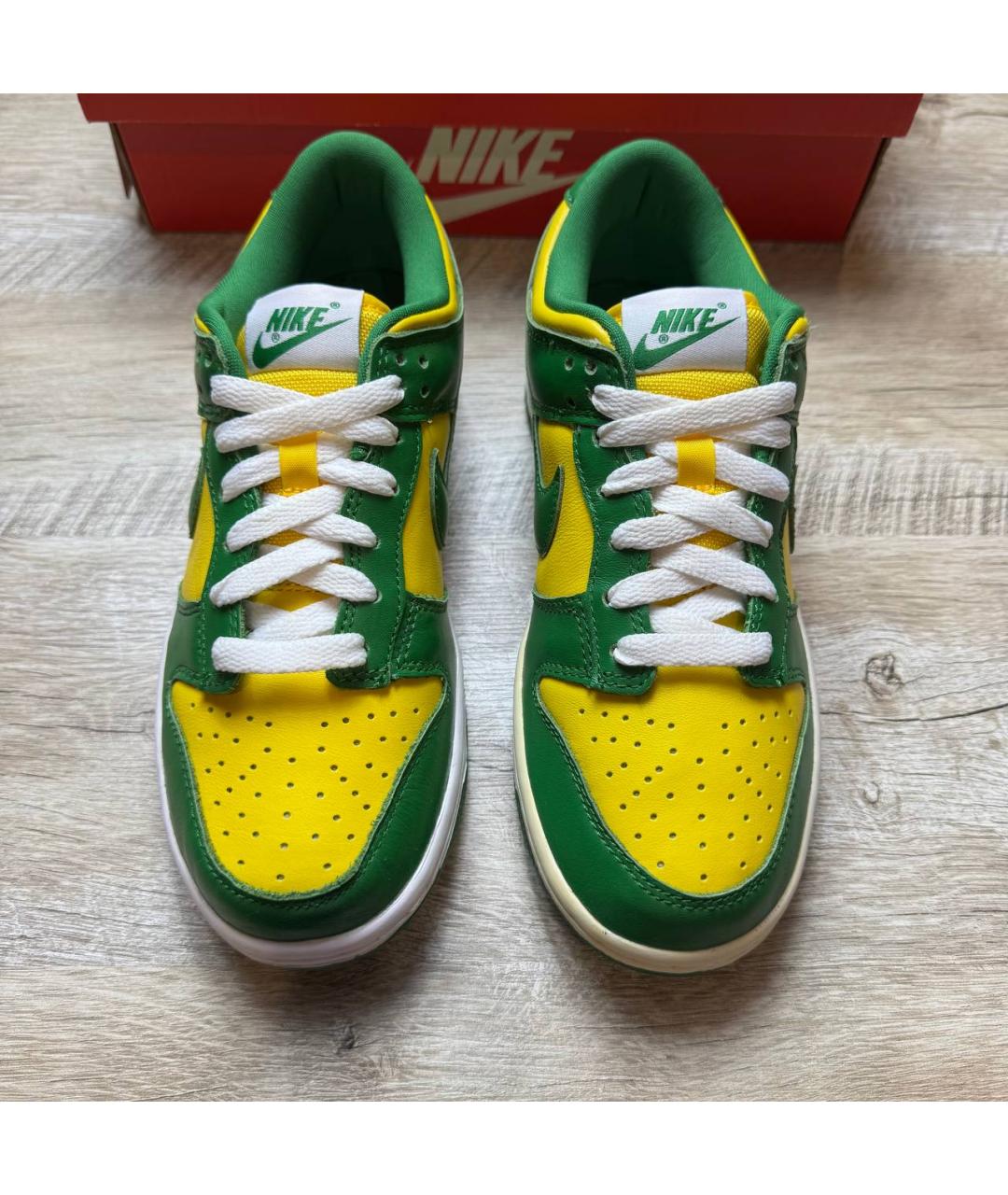 NIKE Зеленые кожаные кроссовки, фото 3