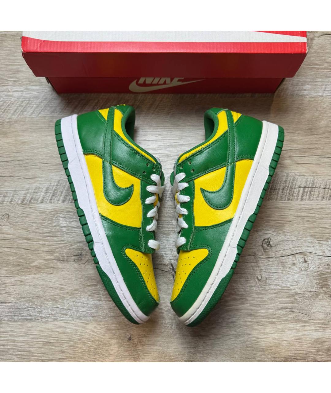 NIKE Зеленые кожаные кроссовки, фото 6