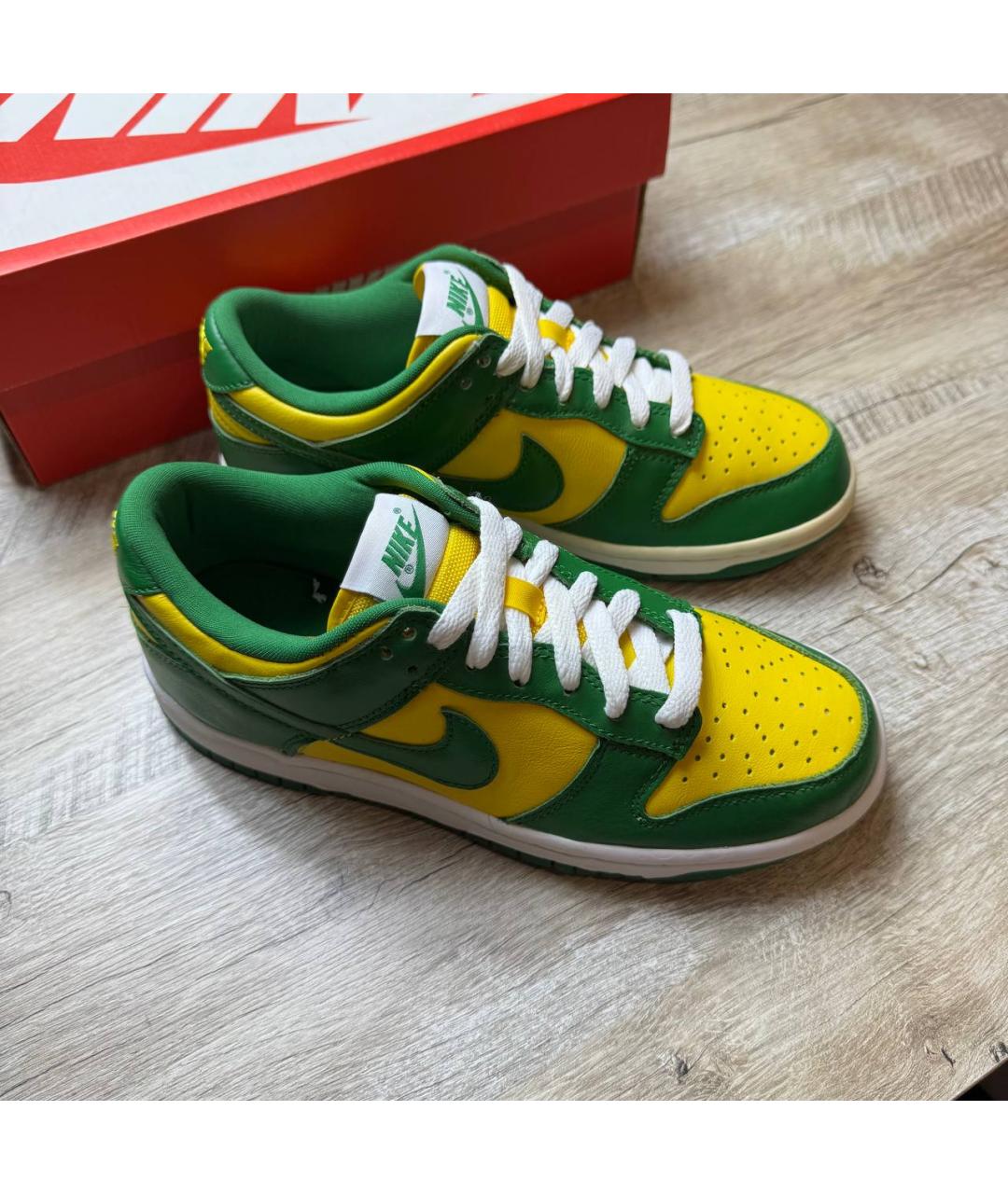 NIKE Зеленые кожаные кроссовки, фото 5