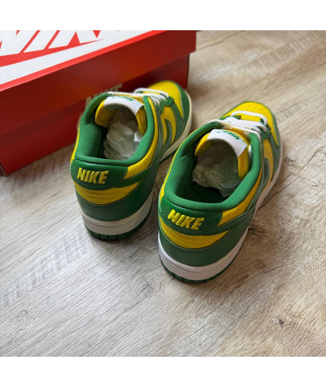 NIKE Зеленые кожаные кроссовки, фото 8