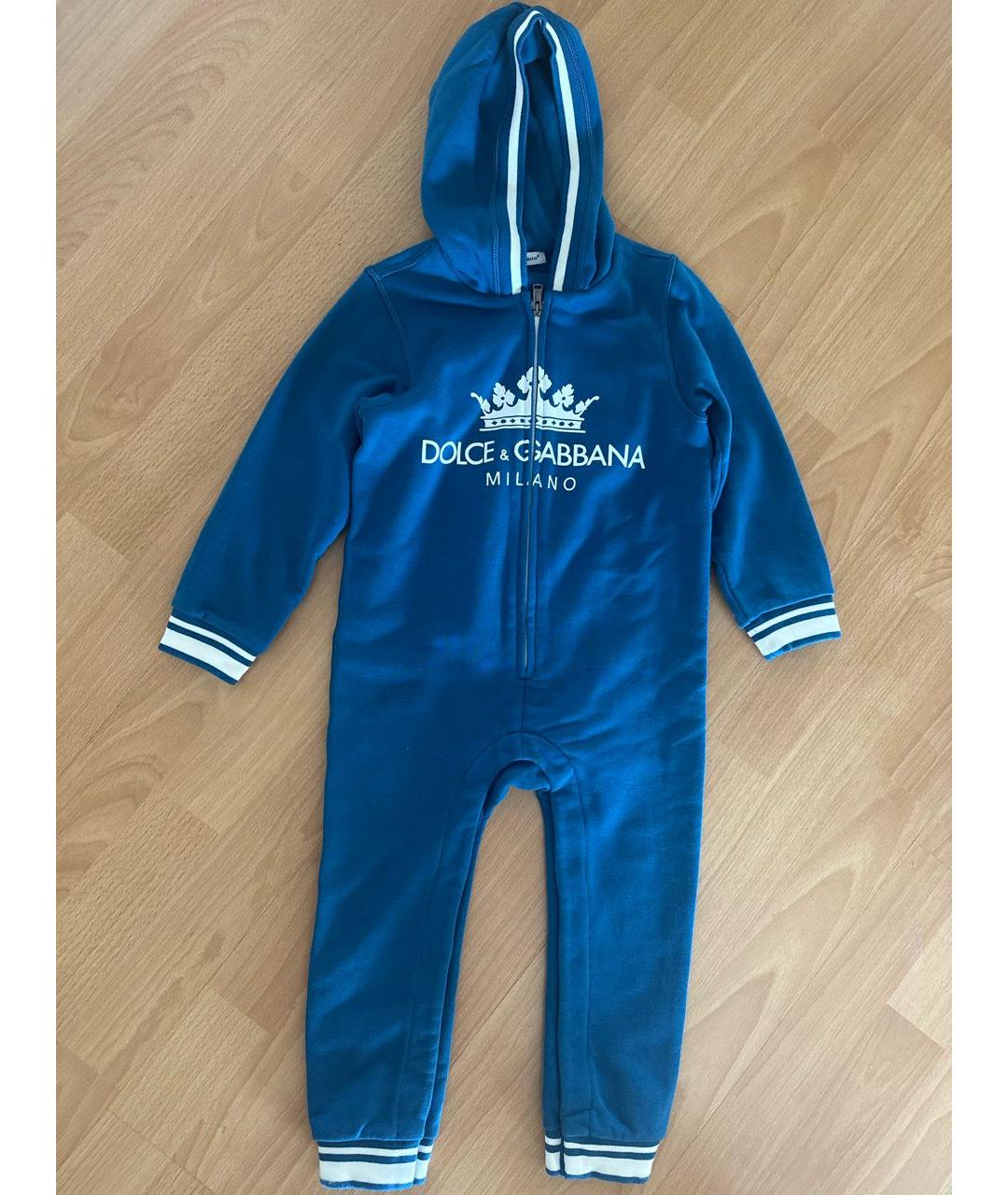 DOLCE & GABBANA KIDS Синий хлопковый боди / песочник, фото 7