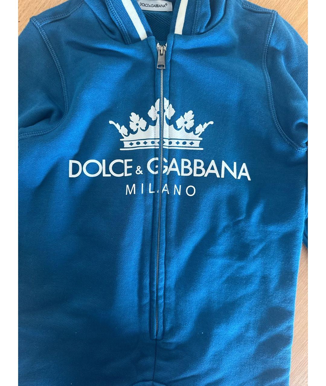 DOLCE & GABBANA KIDS Синий хлопковый боди / песочник, фото 4