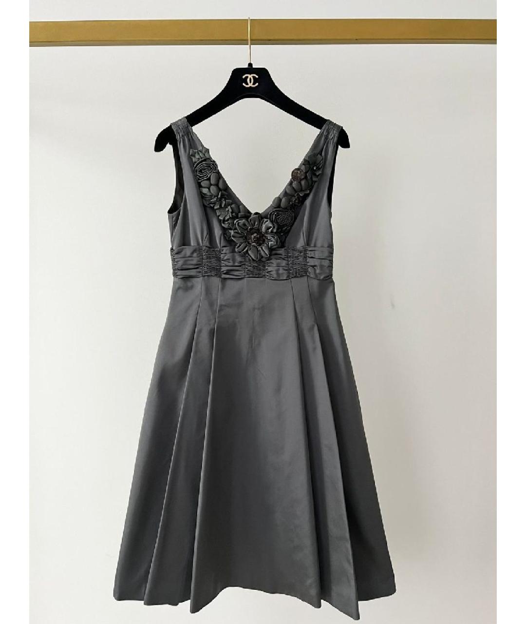 MOSCHINO Серое шелковое платье, фото 10