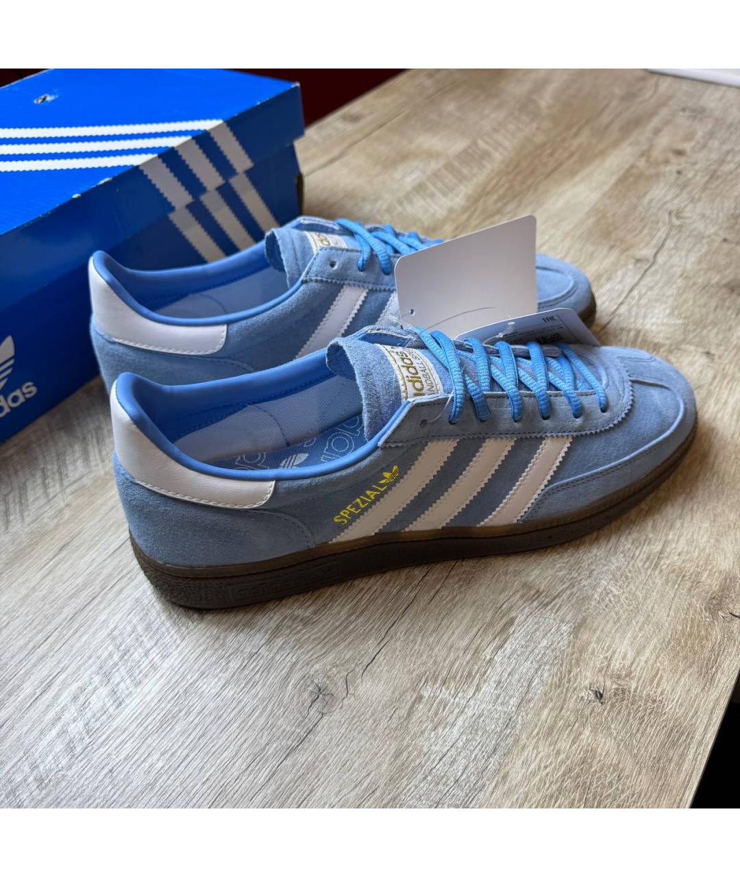 ADIDAS Голубые замшевые низкие кроссовки / кеды, фото 5