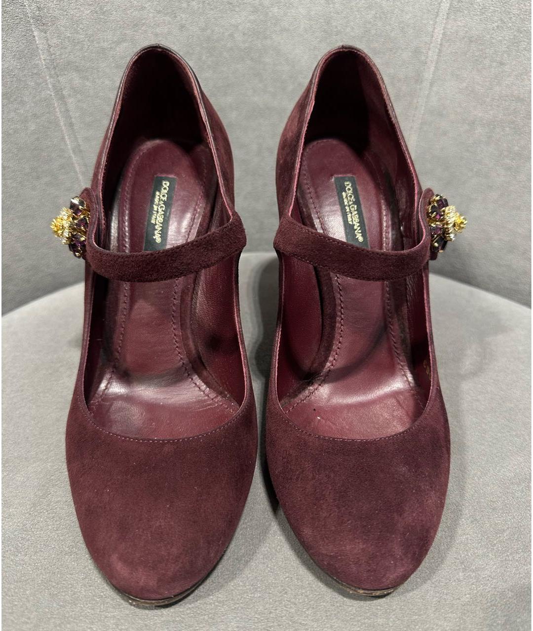 DOLCE&GABBANA Бордовые замшевые туфли, фото 2