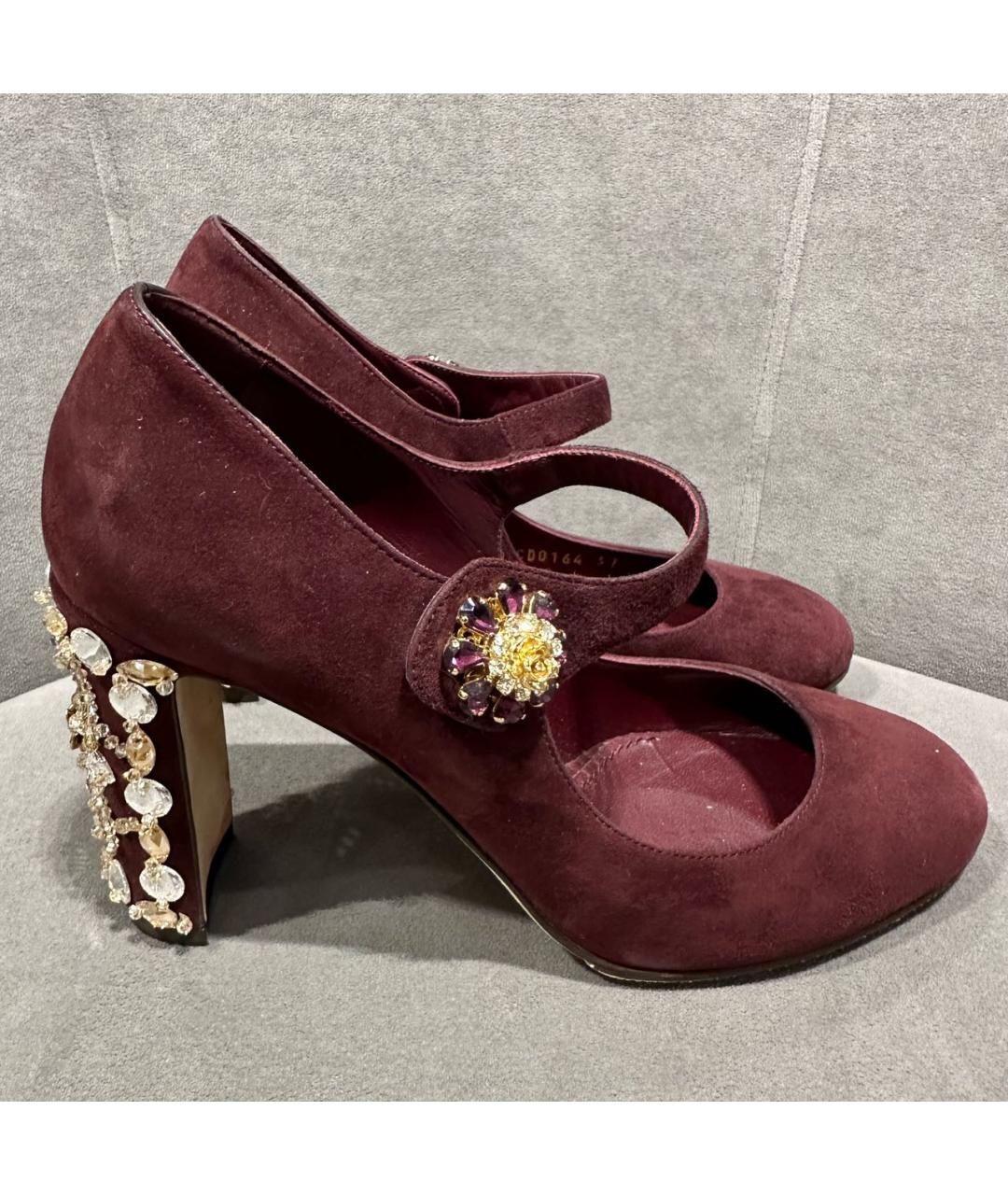 DOLCE&GABBANA Бордовые замшевые туфли, фото 6
