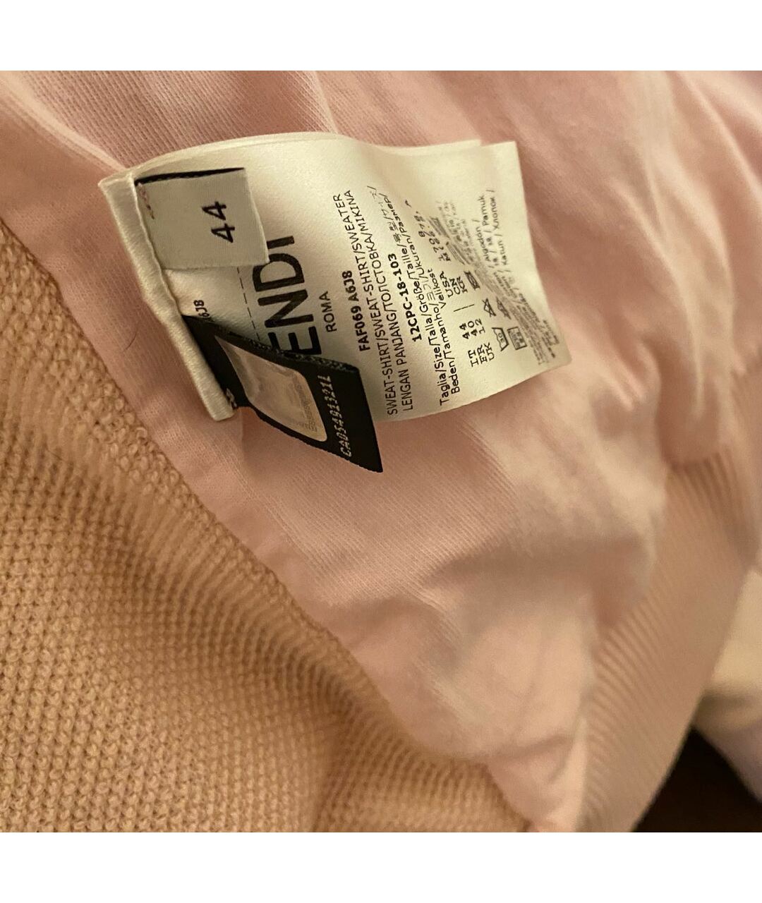 FENDI Розовый хлопковый джемпер / свитер, фото 2