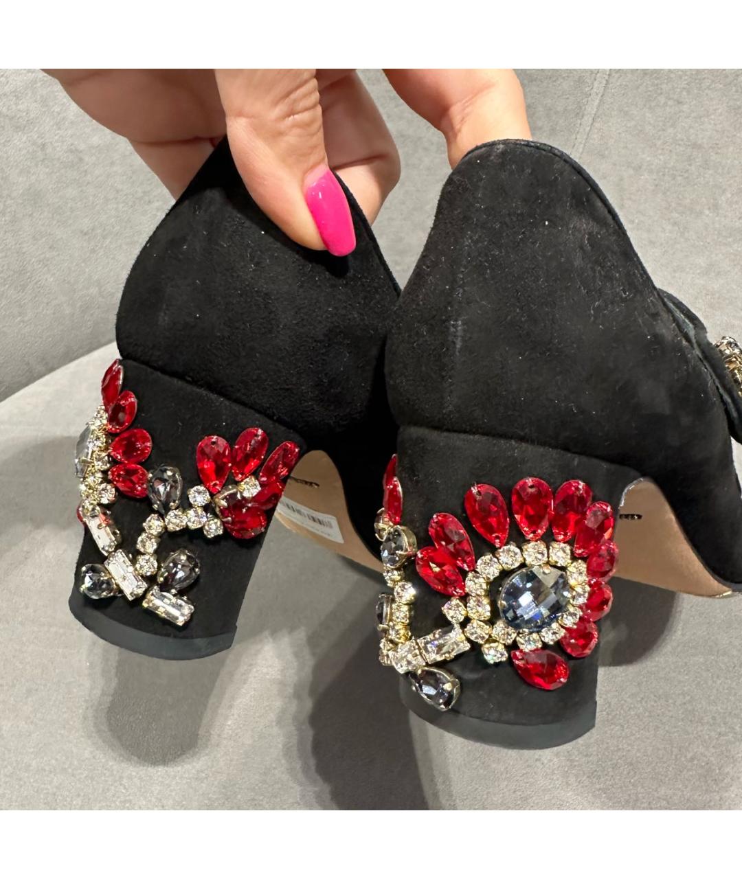 DOLCE&GABBANA Черные замшевые туфли, фото 4