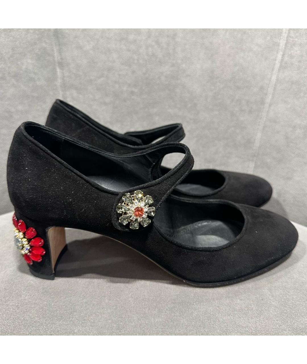 DOLCE&GABBANA Черные замшевые туфли, фото 5