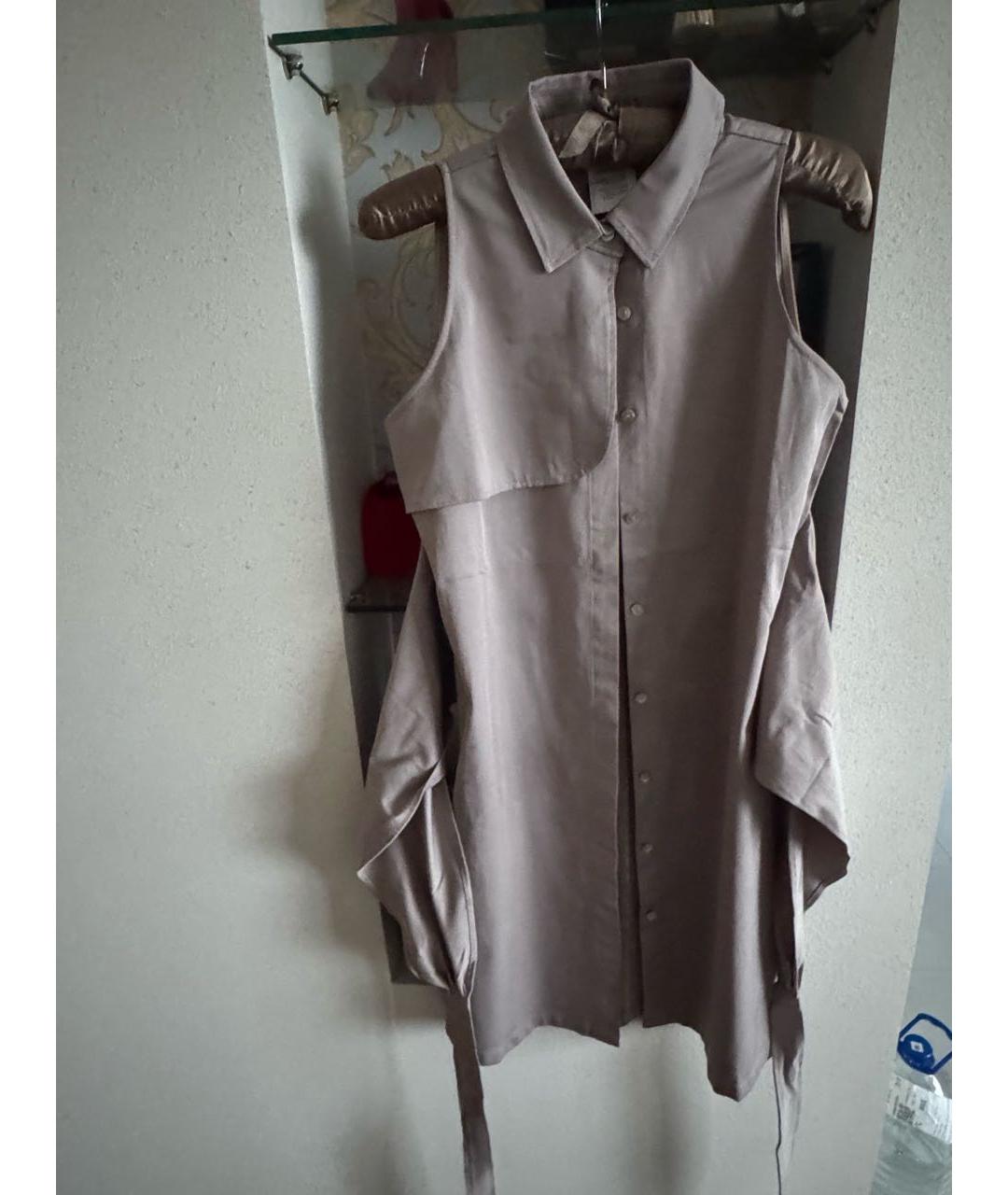 'S MAX MARA Бежевое хлопковое повседневное платье, фото 4