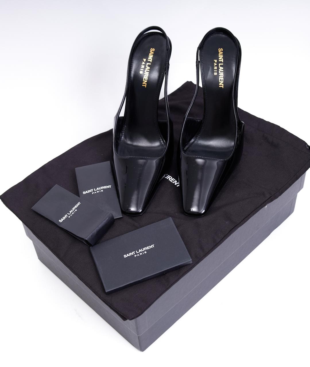 SAINT LAURENT Черные кожаные туфли, фото 8