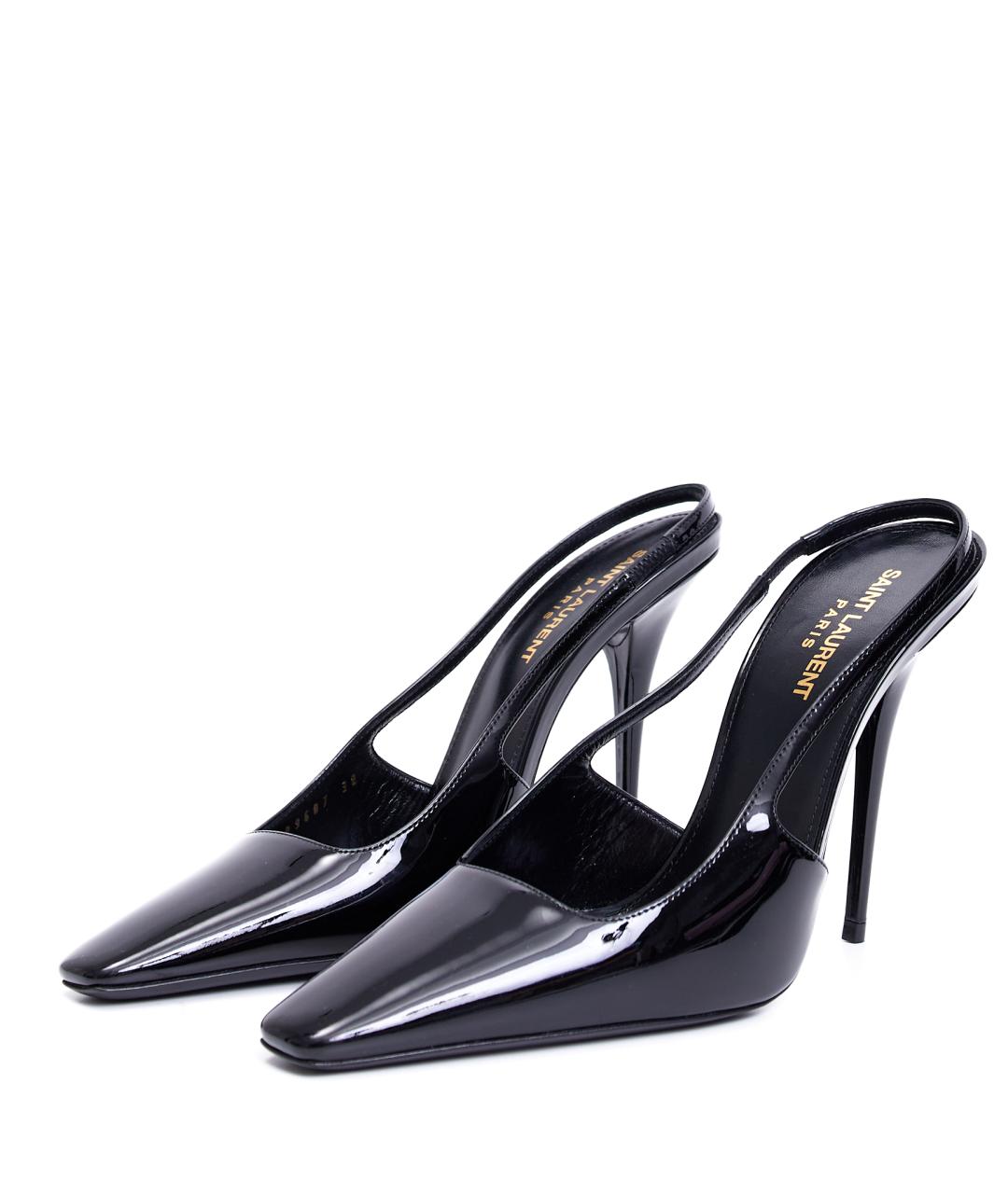 SAINT LAURENT Черные кожаные туфли, фото 2