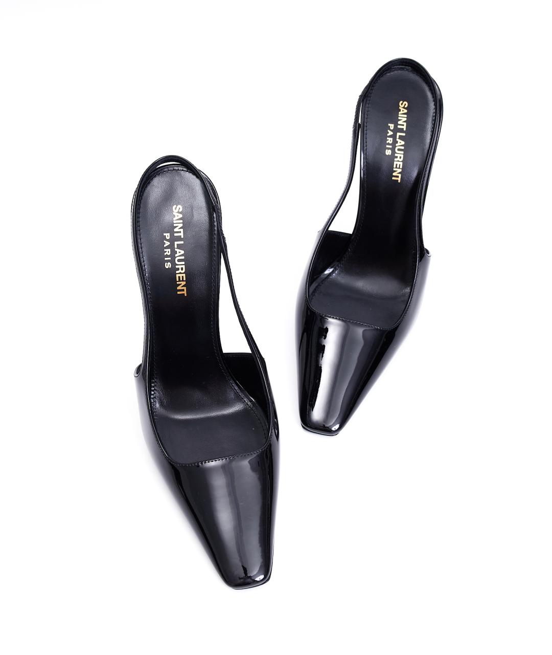 SAINT LAURENT Черные кожаные туфли, фото 6