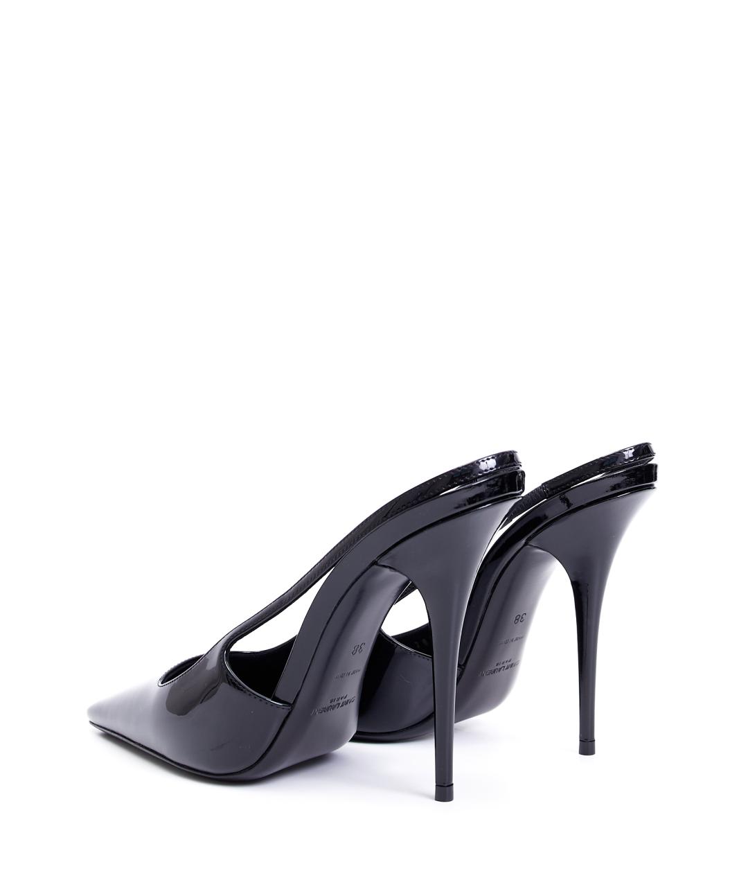 SAINT LAURENT Черные кожаные туфли, фото 4