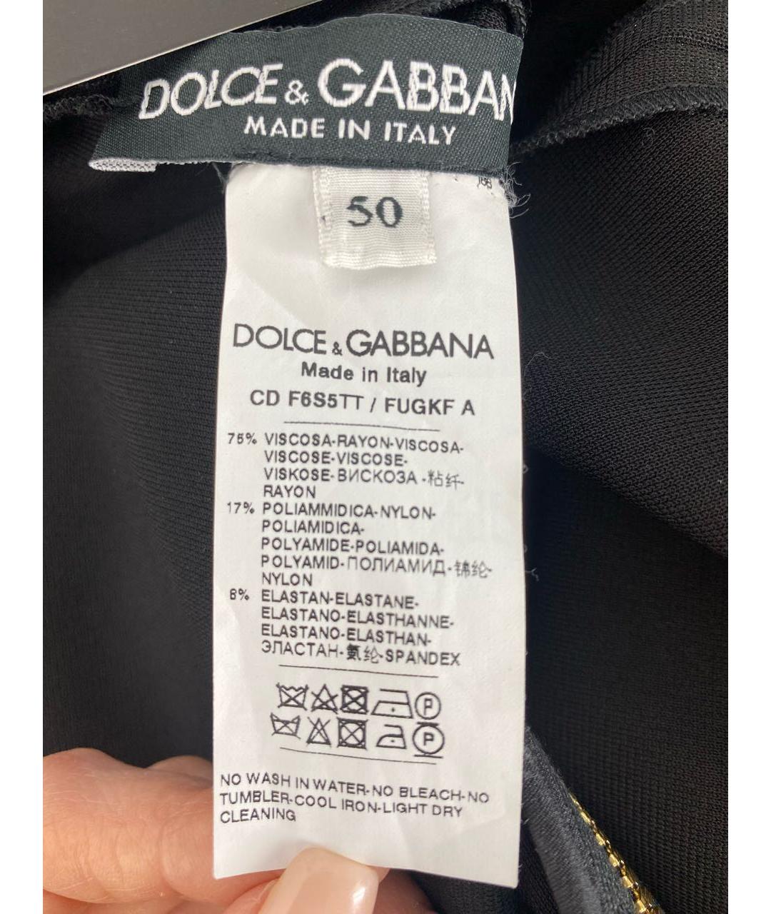DOLCE&GABBANA Черное вискозное вечернее платье, фото 3
