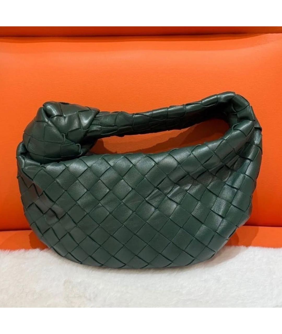 BOTTEGA VENETA Зеленая кожаная сумка с короткими ручками, фото 8