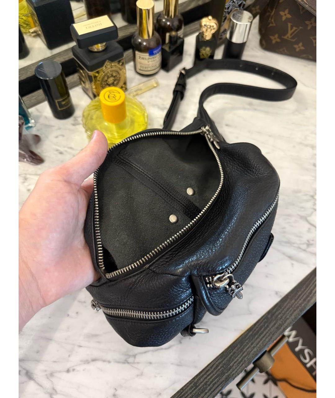 CHROME HEARTS Черная кожаная поясная сумка, фото 5