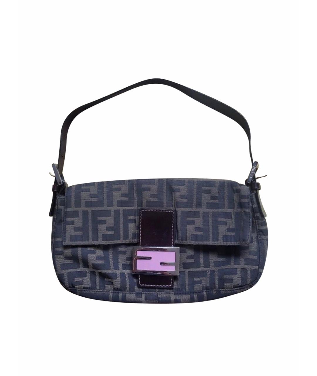 FENDI Коричневая жаккардовая сумка через плечо, фото 1