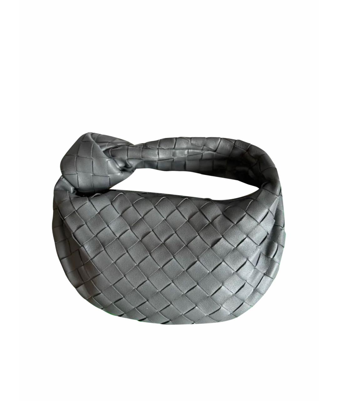 BOTTEGA VENETA Серая кожаная сумка с короткими ручками, фото 1