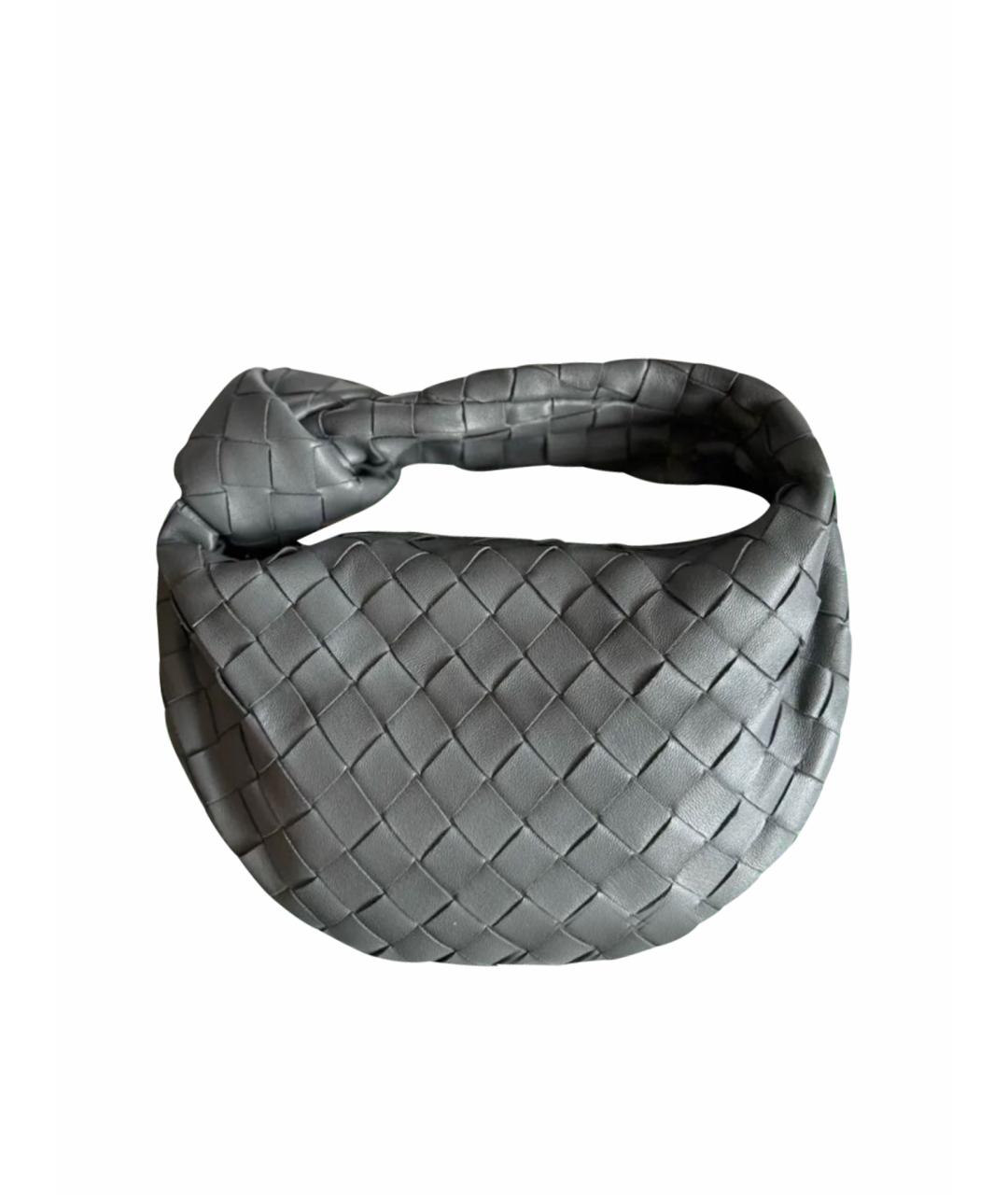BOTTEGA VENETA Серая кожаная сумка с короткими ручками, фото 7