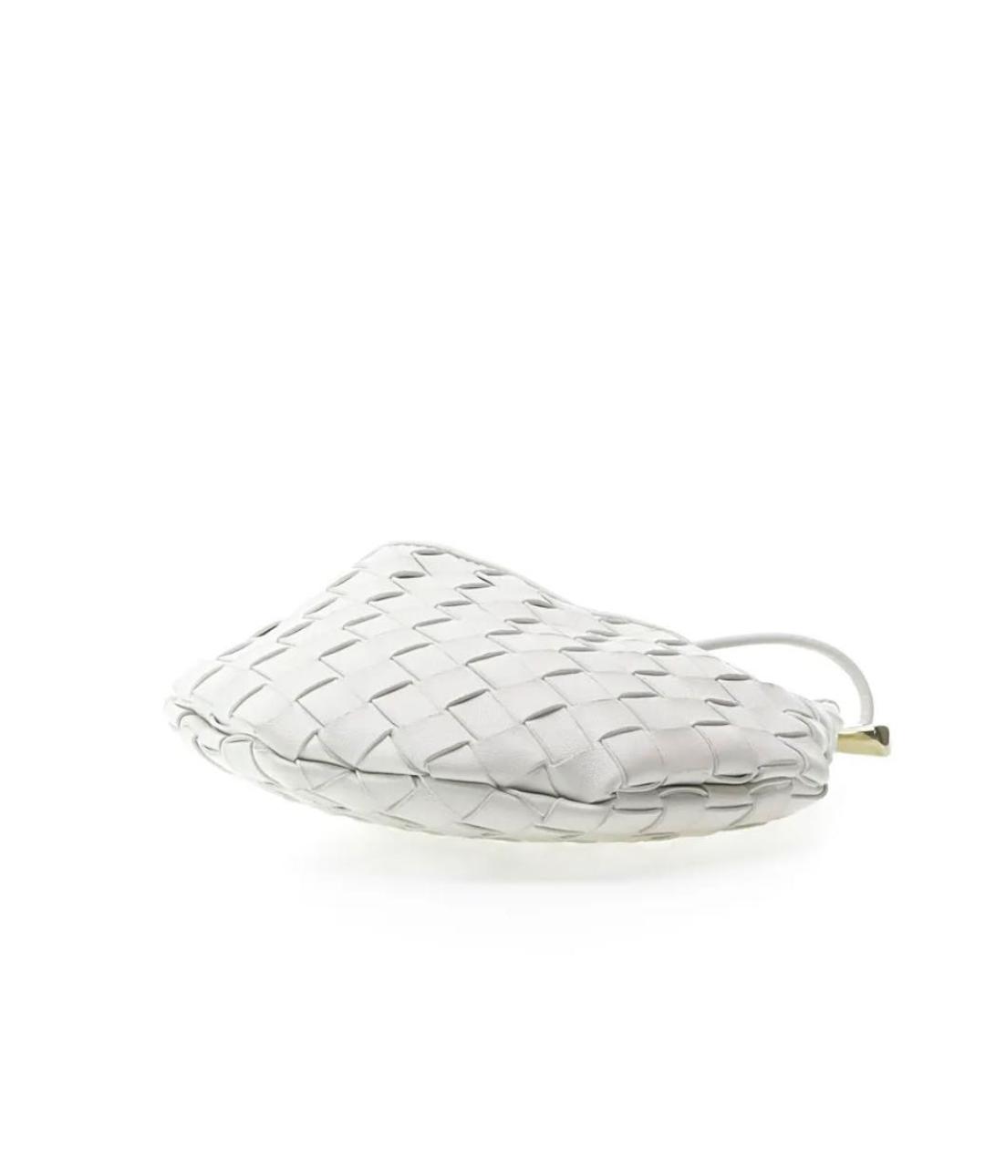 BOTTEGA VENETA Белая кожаная сумка через плечо, фото 4