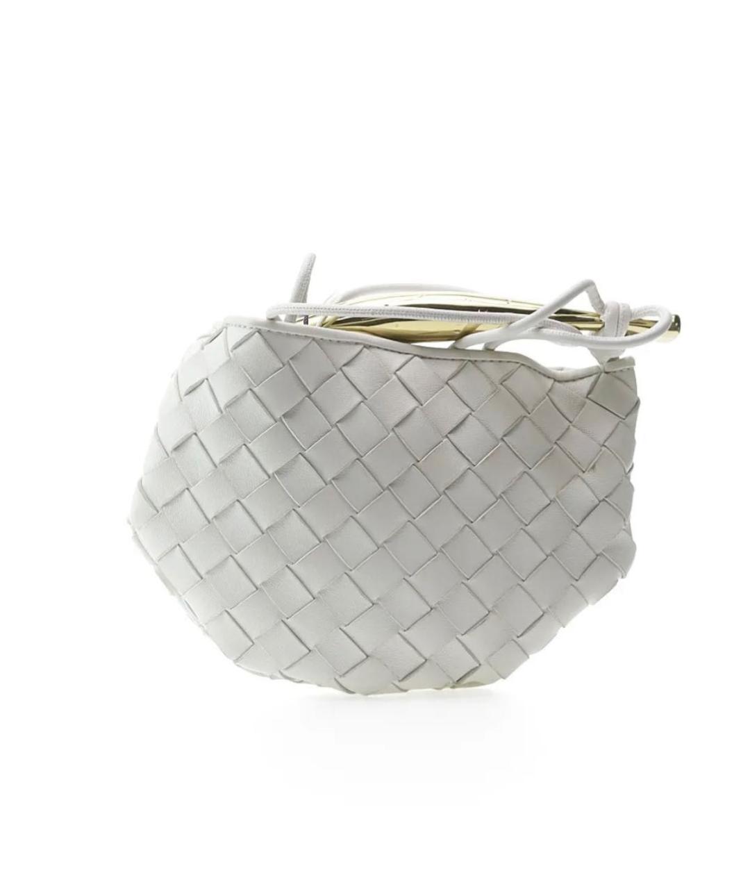 BOTTEGA VENETA Белая кожаная сумка через плечо, фото 3