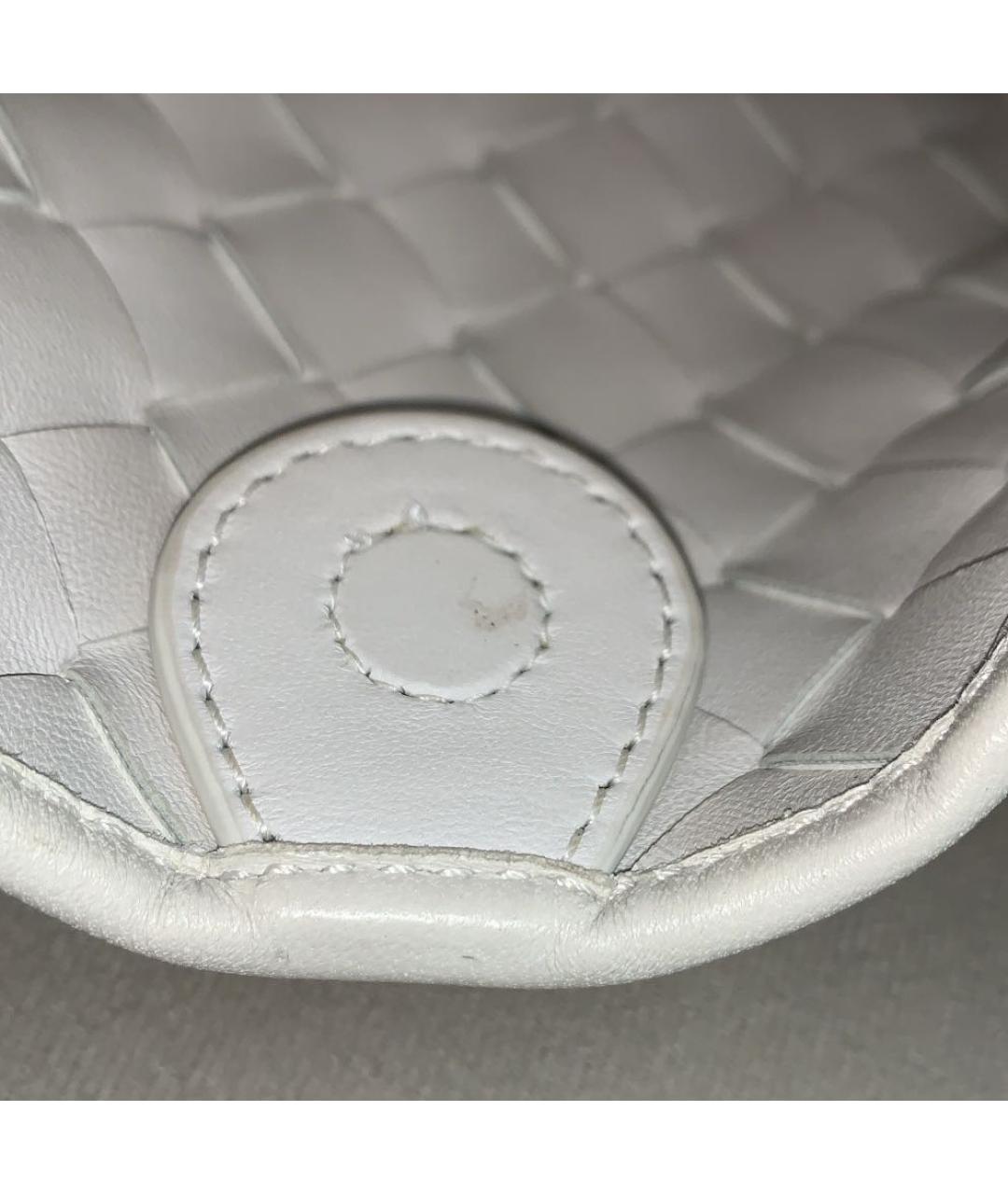 BOTTEGA VENETA Белая кожаная сумка через плечо, фото 8