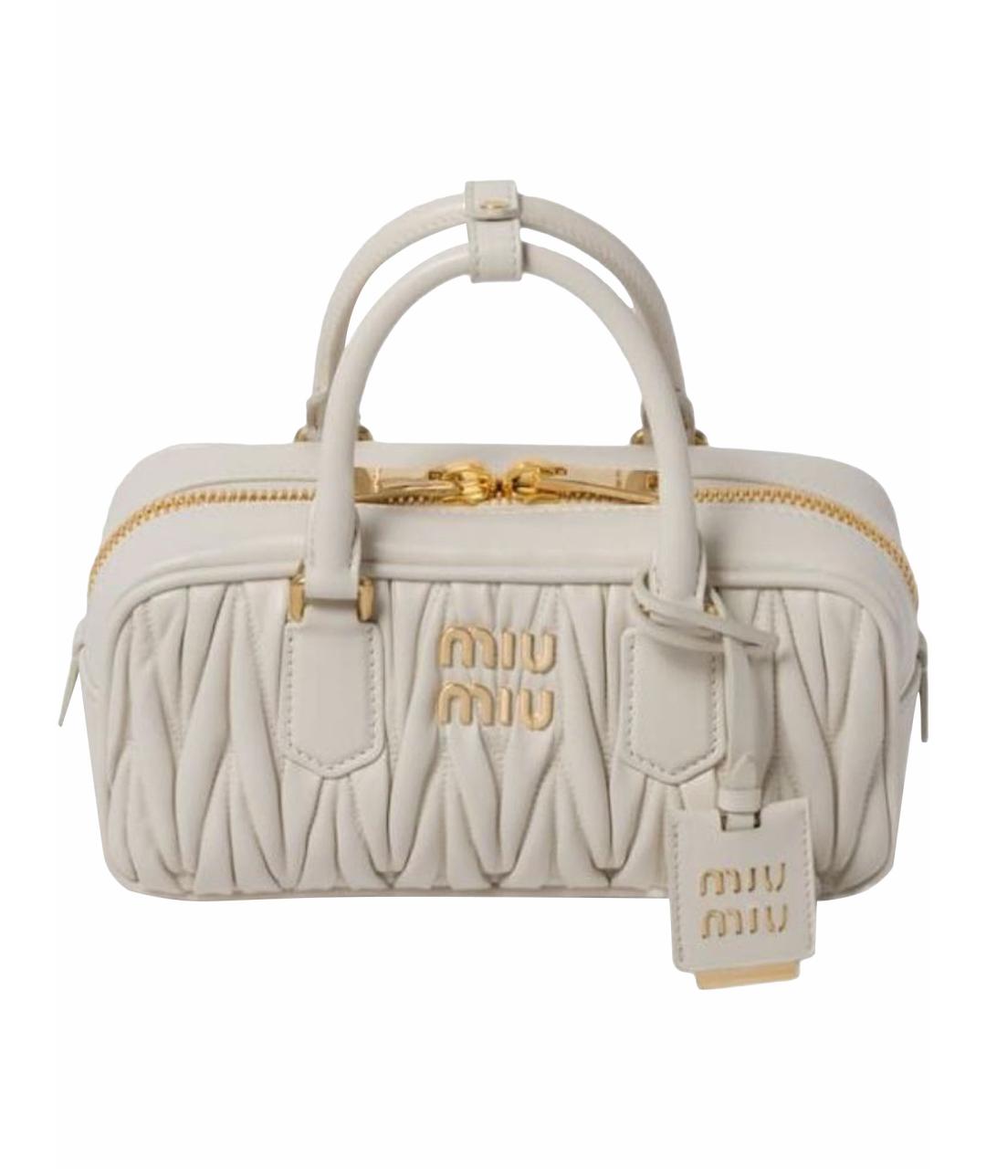 MIU MIU Бежевая кожаная сумка через плечо, фото 1