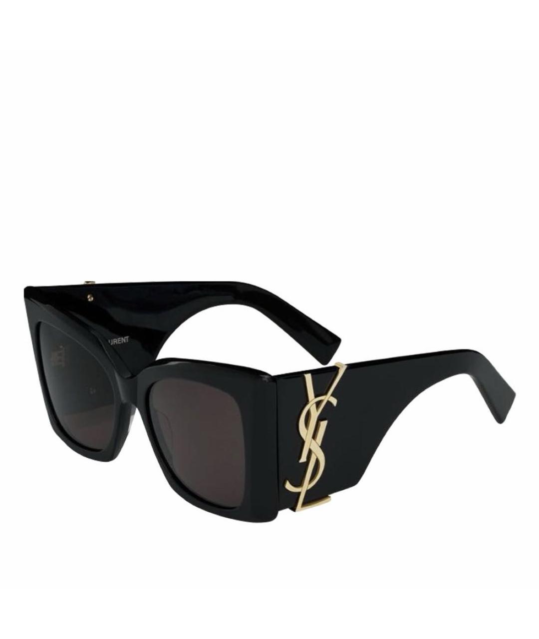 SAINT LAURENT Черные пластиковые солнцезащитные очки, фото 8