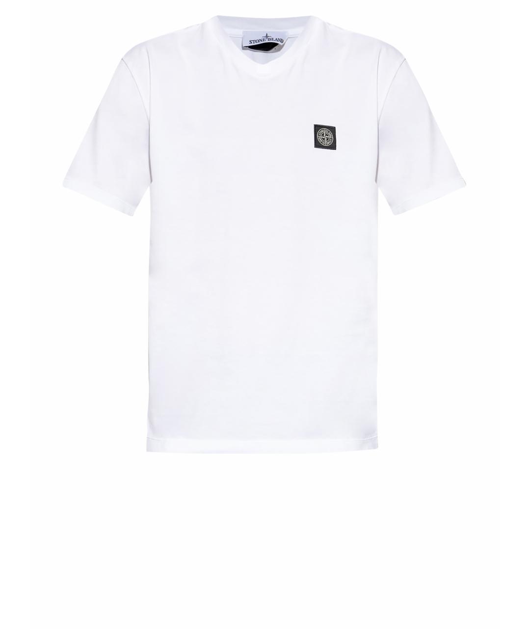 STONE ISLAND Белая хлопковая футболка, фото 1