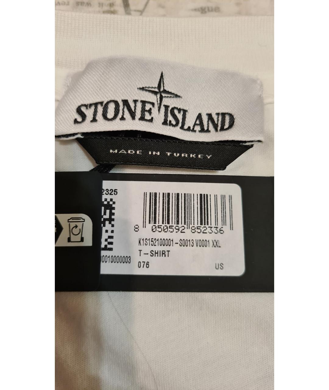 STONE ISLAND Белая хлопковая футболка, фото 7
