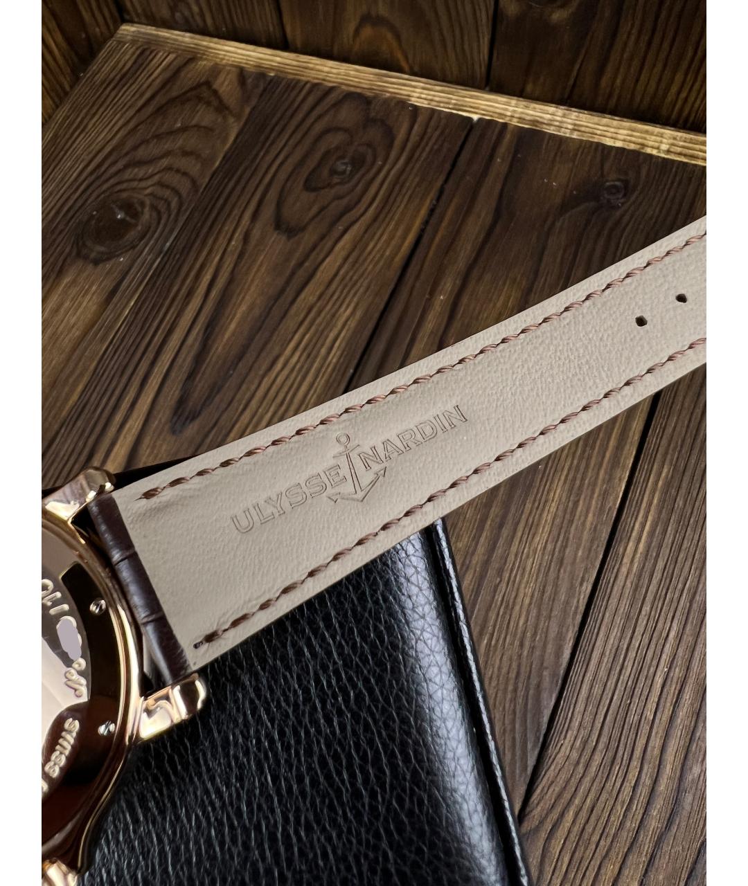 Ulysse Nardin Коричневые часы из розового золота, фото 7