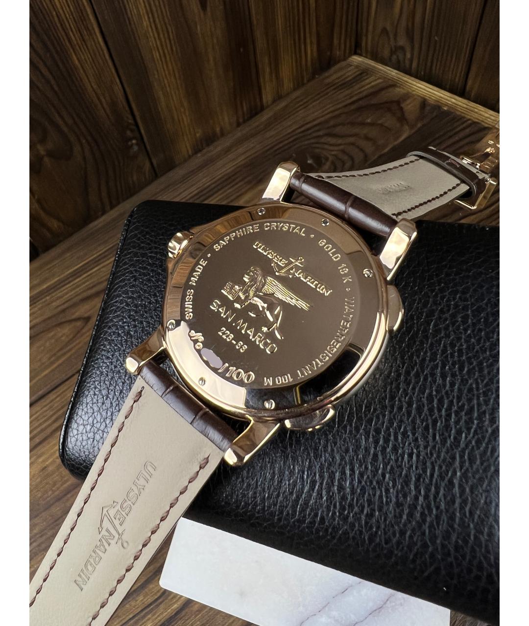 Ulysse Nardin Коричневые часы из розового золота, фото 6