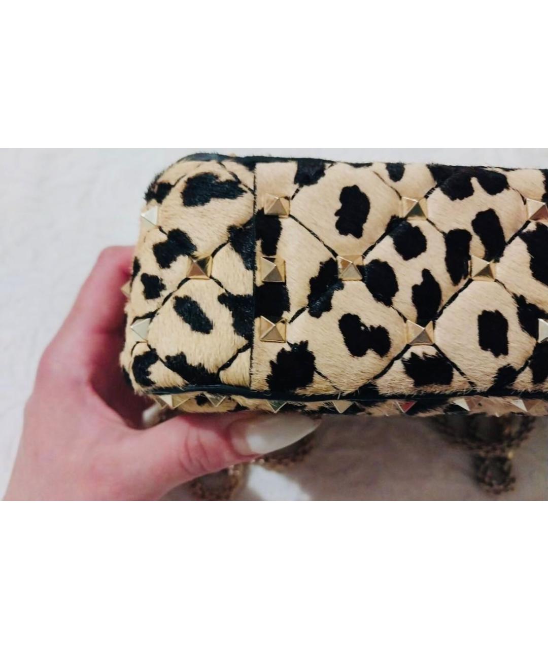 VALENTINO Бежевая сумка через плечо из экзотической кожи, фото 3
